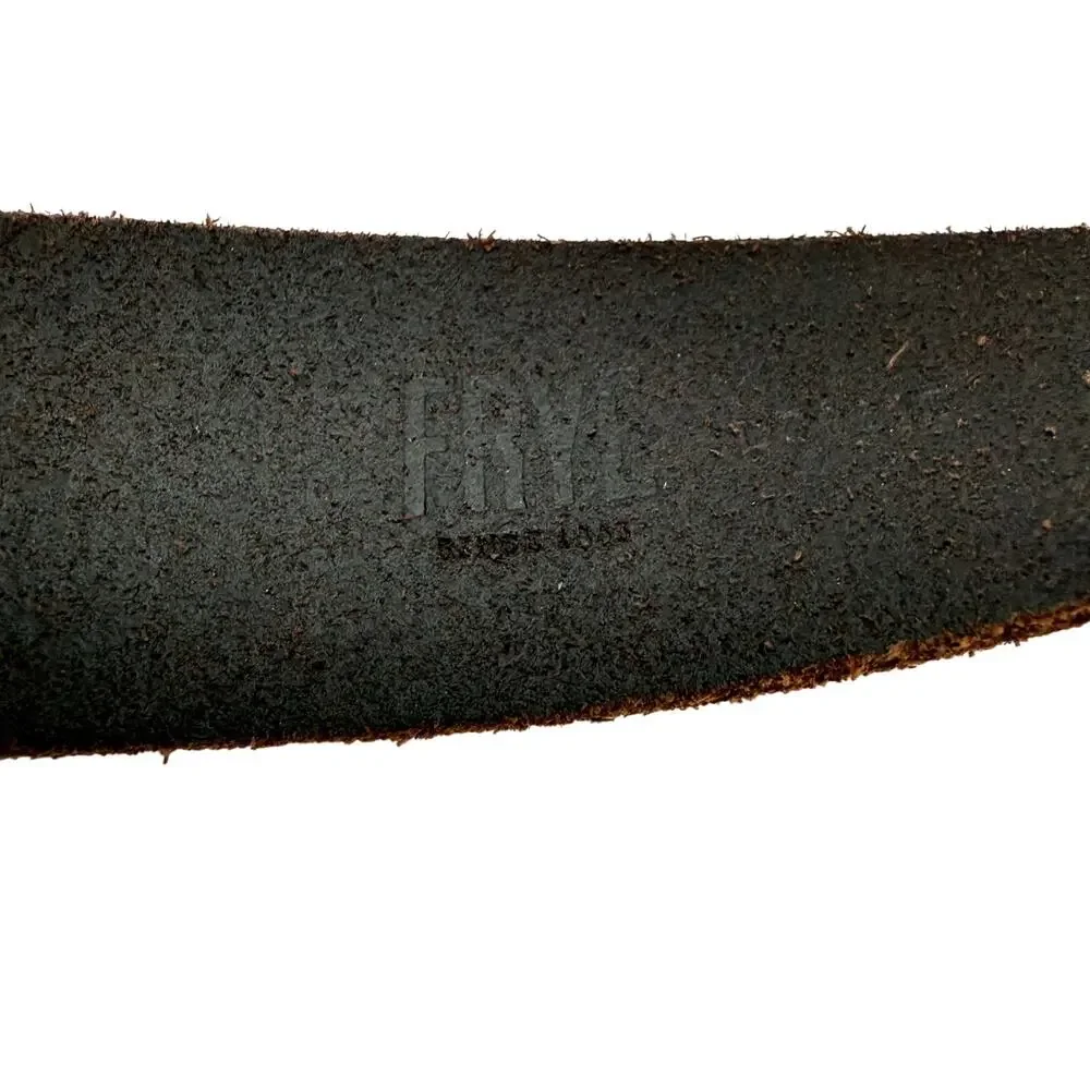 Frye Genuine Leather Belt Distressed Western Rugged Brown Large